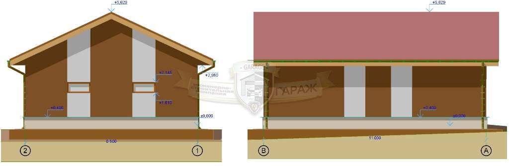 архитектура гаража - проект эскизы детали